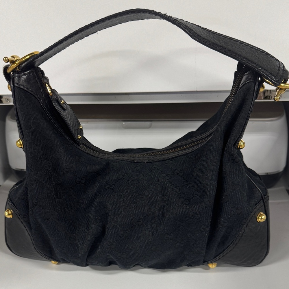 Monogram Medium Jockey Hobo Black